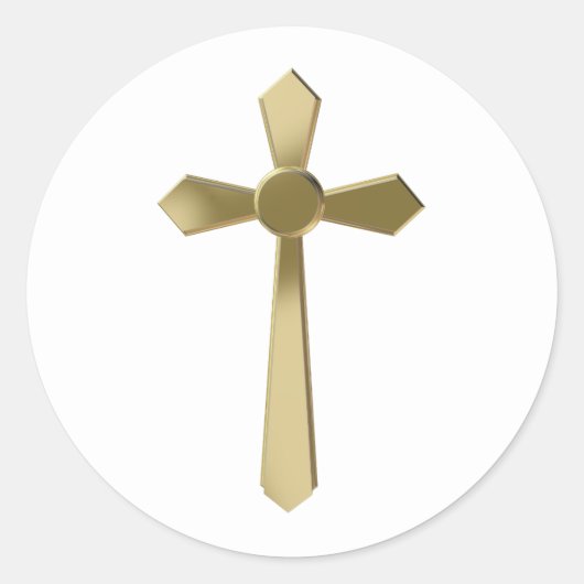 Christelijk kruisje ronde sticker (Voorkant)