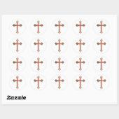 Christelijk kruisje ronde sticker (Vel)