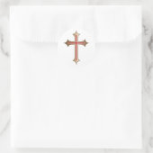 Christelijk kruisje ronde sticker (Tas)