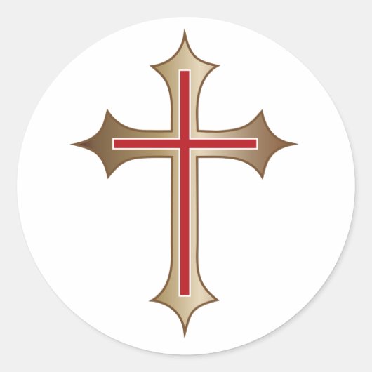 Christelijk kruisje ronde sticker (Voorkant)