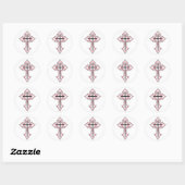 Christelijk kruisje ronde sticker (Vel)