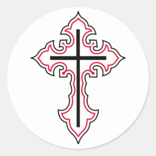 Christelijk kruisje ronde sticker