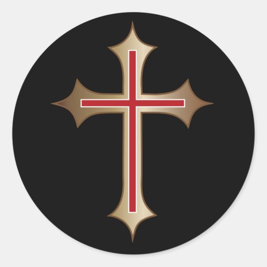Christelijk kruisje ronde sticker (Voorkant)
