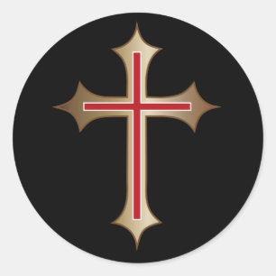 Christelijk kruisje ronde sticker