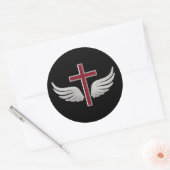 Christelijk kruisje ronde sticker (Envelop)