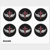 Christelijk kruisje ronde sticker (Vel)