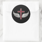 Christelijk kruisje ronde sticker (Tas)