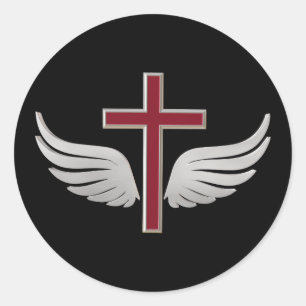 Christelijk kruisje ronde sticker