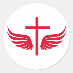 Christelijk kruisje ronde sticker