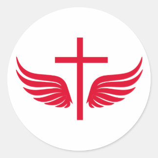 Christelijk kruisje ronde sticker