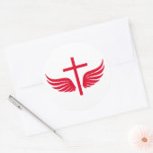 Christelijk kruisje ronde sticker (Envelop)