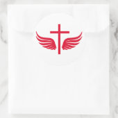 Christelijk kruisje ronde sticker (Tas)