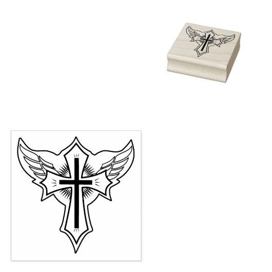 Christelijk kruisje rubberstempel (Gestempeld)