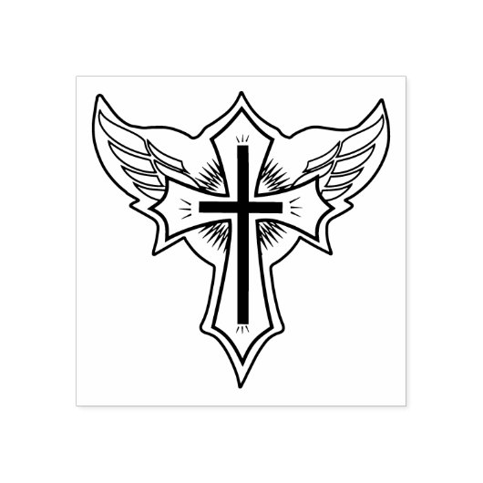 Christelijk kruisje rubberstempel (Afrduk)