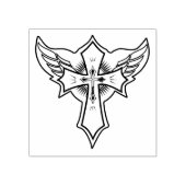 Christelijk kruisje rubberstempel (Afrduk)
