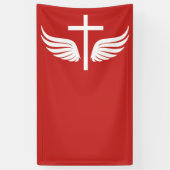 Christelijk kruisje spandoek (Verticaal)