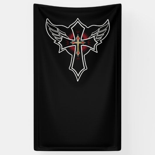 Christelijk kruisje spandoek (Verticaal)