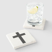 Christelijk kruisje stenen onderzetter (Zijkant)