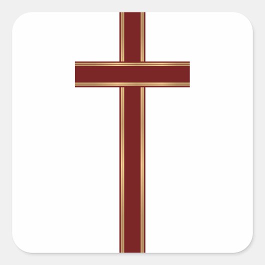 Christelijk kruisje vierkante sticker (Voorkant)
