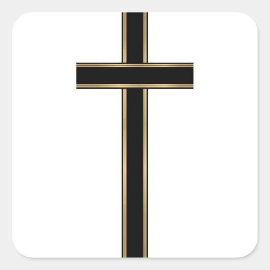 Christelijk kruisje vierkante sticker (Voorkant)
