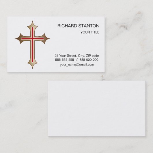 Christelijk kruisje visitekaartje (Voorkant / Achterkant)