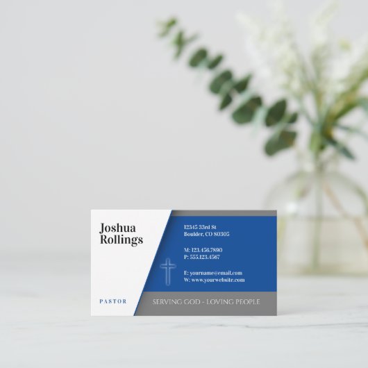 Christelijk kruisje visitekaartje (Staand voorkant)