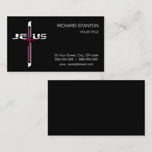 Christelijk kruisje visitekaartje (Voorkant / Achterkant)