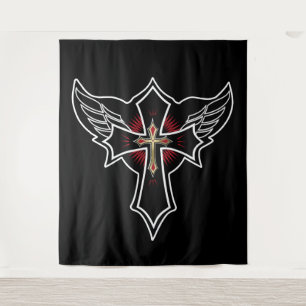 Christelijk kruisje wandkleed