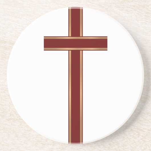 Christelijk kruisje zandsteen onderzetter (Voorkant)