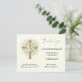 Christelijk Kruislelies Begrafenis Condoleance Sym Bedankkaart (Staand voorkant)