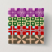 Christelijk kruispatroon 1 vierkante button 5,1 cm (Voorkant)