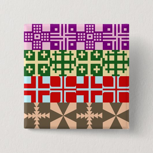 Christelijk kruispatroon 1 vierkante button 5,1 cm (Voorkant)