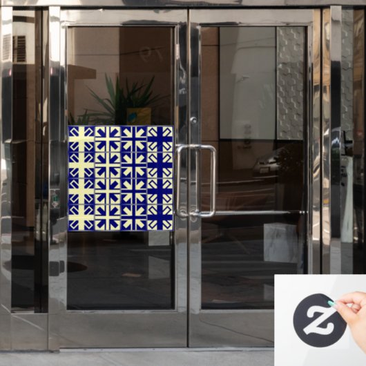 Christelijk kruispatroon 2 raamsticker (Kantoordeur)