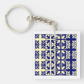 Christelijk kruispatroon 2 sleutelhanger (Voorkant)