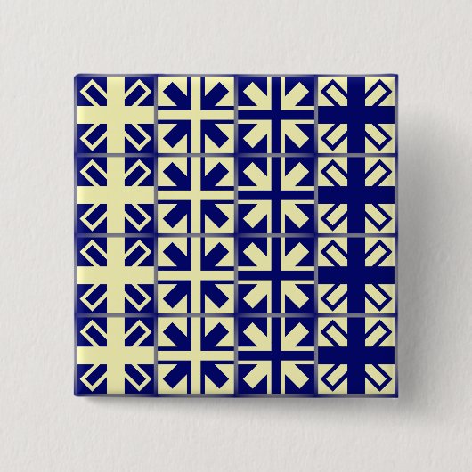 Christelijk kruispatroon 2 vierkante button 5,1 cm (Voorkant)