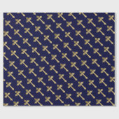 Christelijk kruispatroon cadeaupapier (Vlak)