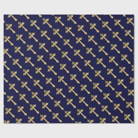 Christelijk kruispatroon cadeaupapier (Vlak)