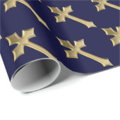 Christelijk kruispatroon cadeaupapier (Rol Hoek)