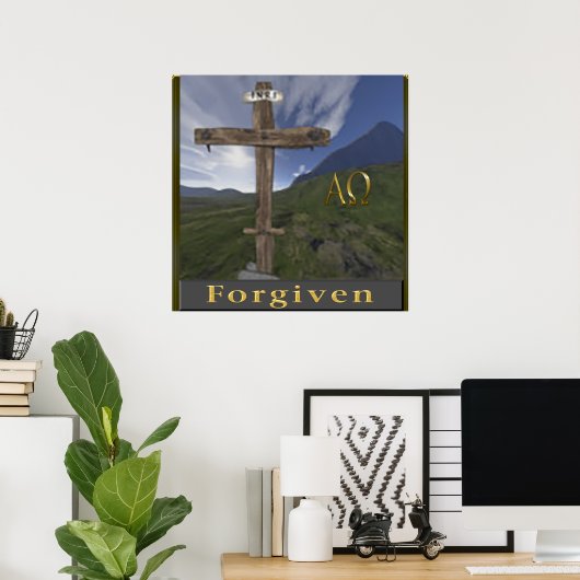 Christelijk kruisposter poster (Thuiskantoor)