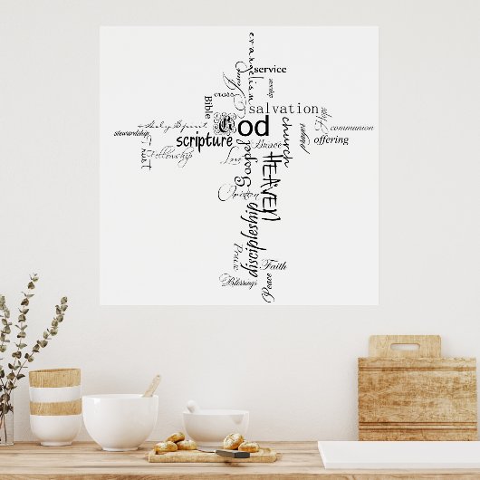 Christelijk kruisposter poster (Keuken)