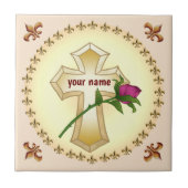 Christelijk kruisRoos Tegeltje (Voorkant)