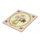 Christelijk kruisRoos Tegeltje (Zijkant)