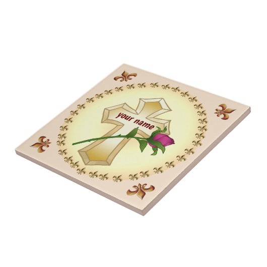 Christelijk kruisRoos Tegeltje (Zijkant)