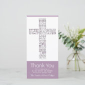 Christelijk Kruisstuk 14:02 - Sympathie Dank u wel Bedankkaart (Staand voorkant)