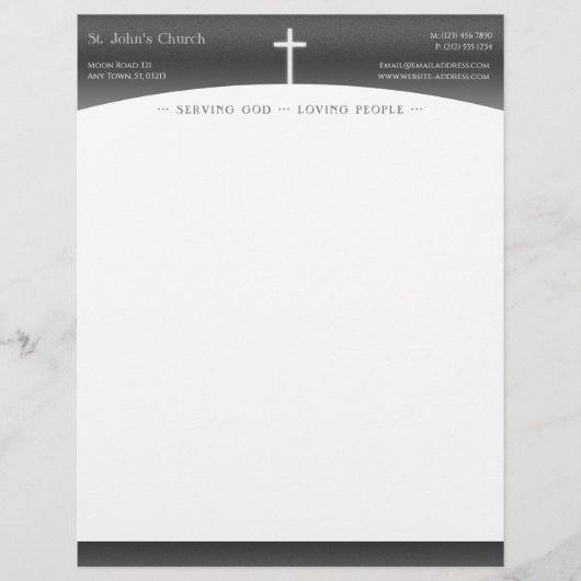 Christelijk kruissymbool briefhoofd (Voorkant)