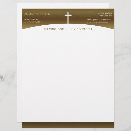 Christelijk kruissymbool briefhoofd (Voorkant / Achterkant)