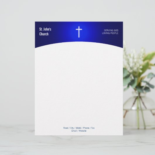 Christelijk kruissymbool custom briefhoofd (Staand voorkant)