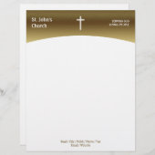 Christelijk kruissymbool gepersonaliseerd briefhoofd (Voorkant / Achterkant)