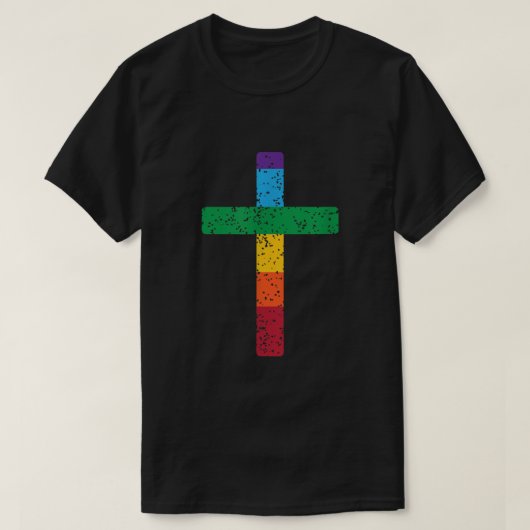 Christelijk kruissymbool LGBT Gay Pride Mannen Vro T-shirt (Design voorkant)