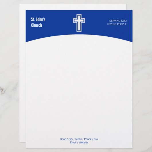 Christelijk kruissymbool voor religie briefhoofd (Voorkant / Achterkant)